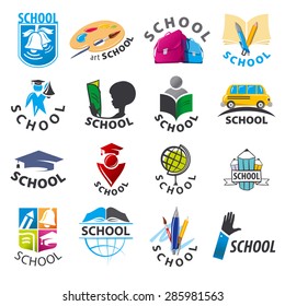 large set of vector logos School