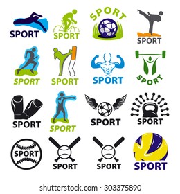 large set of vector logos for sports