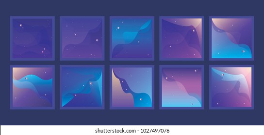 Large set of vibrant Universe backgrounds with small planets and stars