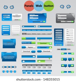 Large set of web panels, buttons for your ideas. EPS 10