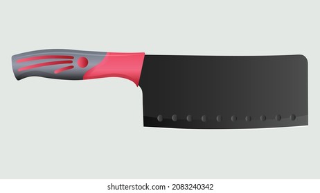 Large sharp cleaver knife isolated on white background, Vector illustration, chef knives, Cutlery icon set