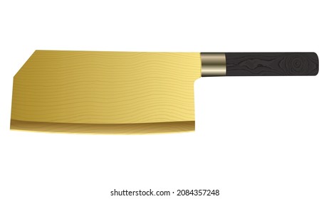 Large sharp cleaver knife isolated on white background, Vector illustration, chef knives, Cutlery icon set