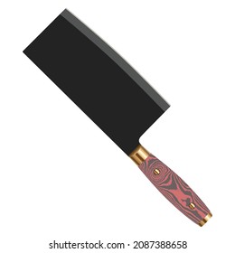 Large sharp cleaver knife isolated on white background, Vector illustration, chef knives, Cutlery icon set