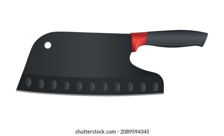 Large sharp cleaver knife isolated on white background, Vector illustration, chef knives, Cutlery icon set