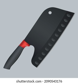 Large sharp cleaver knife isolated on grey background, Vector illustration, chef knives, Cutlery icon set
