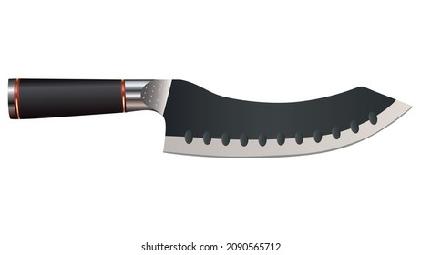Large sharp cleaver knife isolated on white background, Vector illustration, chef knives, Cutlery icon set