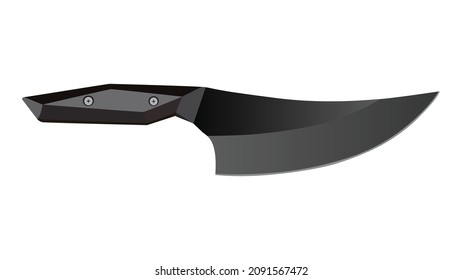 Large sharp cleaver knife isolated on white background, Vector illustration, chef knives, Cutlery icon set
