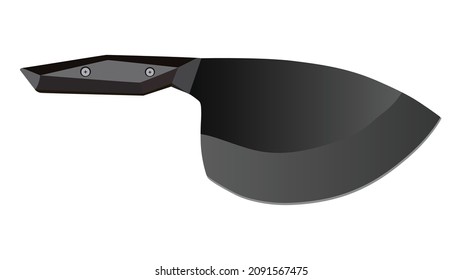 Large sharp cleaver knife isolated on white background, Vector illustration, chef knives, Cutlery icon set