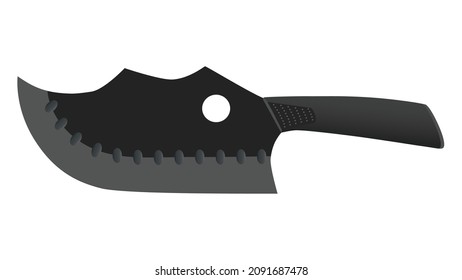 Large sharp cleaver knife isolated on white background, Vector illustration, chef knives, Cutlery icon set