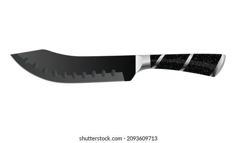 Large sharp cleaver knife isolated on white background, Vector illustration, chef knives, Cutlery icon set