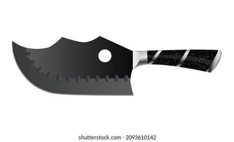 Large sharp cleaver knife isolated on white background, Vector illustration, chef knives, Cutlery icon set