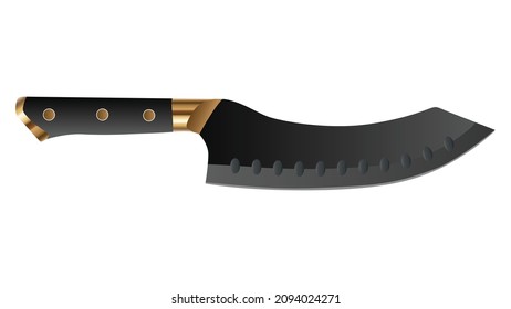 Large sharp cleaver knife isolated on white background, Vector illustration, chef knives, Cutlery icon set