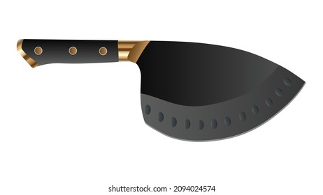 Large sharp cleaver knife isolated on white background, Vector illustration, chef knives, Cutlery icon set
