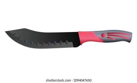 Large sharp cleaver knife isolated on white background, Vector illustration, chef knives, Cutlery icon set