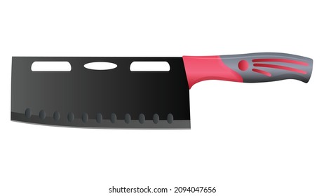 Large sharp cleaver knife isolated on white background, Vector illustration, chef knives, Cutlery icon set