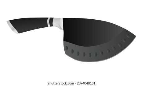 Cuchillo de cuchilla de cuchilla de corte agudo grande aislado en fondo blanco, Ilustración vectorial, cuchillos de chef, Juego de iconos de Cuchillería