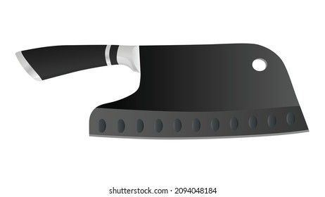 Large sharp cleaver knife isolated on white background, Vector illustration, chef knives, Cutlery icon set