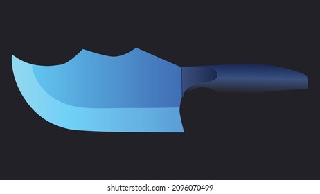 Large sharp cleaver knife isolated on black background, Vector illustration, chef knives, Cutlery icon set
