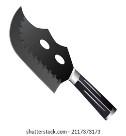 Large sharp cleaver knife isolated on white background, Vector illustration, chef knives, Cutlery icon set