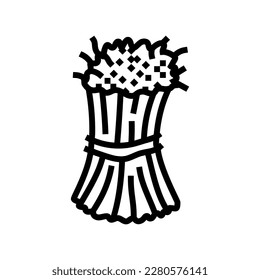 große Schaf-Ohren der Weizenernte Linie Symbol Vektorgrafik. Weizenerntezeichen mit großen Schaf-Ohren. isoliertes Kontursymbol