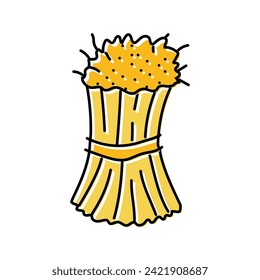 große Schaf-Ohren der Weizenernte Farbsymbol Vektorgrafik. Weizenerntezeichen mit großen Schaf-Ohren. einzelne Symbolillustration