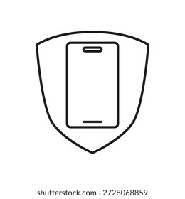 A large shield guarding a mobile phone device