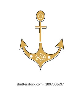 Large ship anchor. Flat simple icon.