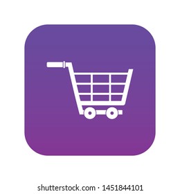Large shopping trolley icon digital purple for any design isolated on white vector illustration