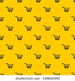 Large shopping trolley pattern seamless vector repeat geometric yellow for any design