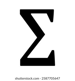 A large sigma symbol in the center. Isolated black symbol