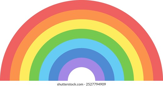 large simple rainbow color illustration