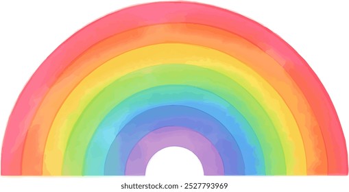 Grande ilustración de arco iris de acuarela simple