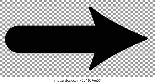 large size black  long arrow.  Straight long arrow icon. black long arrow pointing to right site in isolated background eps 10.