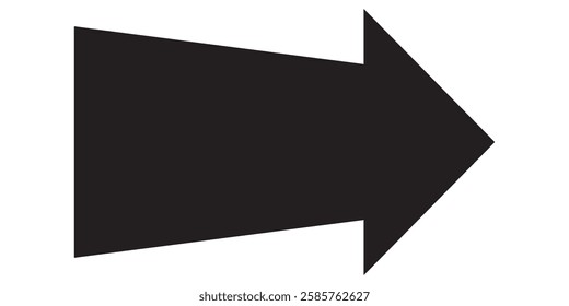 large size black long arrow. Straight long arrow icon. black long arrow pointing to right site in isolated background. Bold thine long arrow.