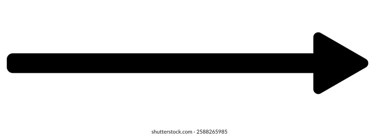 large size black long arrow. Straight long arrow icon. black long arrow pointing to right site in isolated background. Bold thine long arrow.