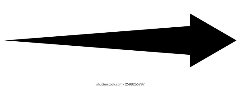 large size black long arrow. Straight long arrow icon. black long arrow pointing to right site in isolated background. Bold thine long arrow.
