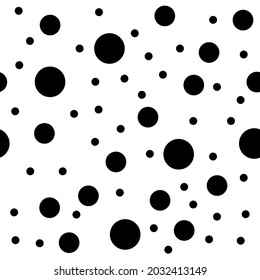 Large size of dots and small dots. Vector black dots on white background.