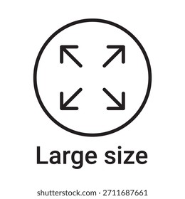 Icono de tamaño Grande. Símbolo de línea de Vector para un Sitio web, tarjeta de producto, presentación y App móvil, embalaje o instrucción. Signo de esquema editable