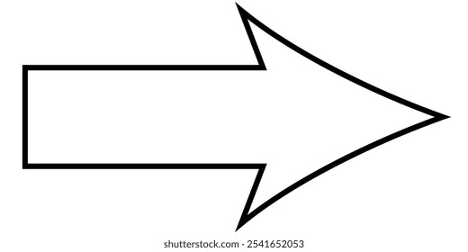  large size long arrow with stroke. long arrow vector. flat style arrow . big arrow icon on white background eps 10. vector illustration eps 10.