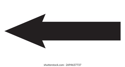 Flecha larga de tamaño Grande con trazo. Vector de flecha larga. flecha de estilo plano. icono de flecha grande en negrita sobre fondo blanco EPS 10. Ilustración vectorial EPS 10.
