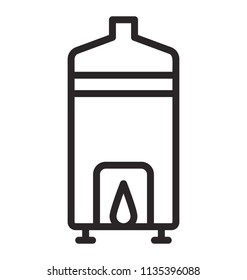 
A large sized water container with the flame at bottom, geyser 
