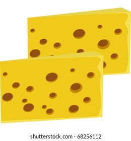 large slice of good swiss cheese with holes