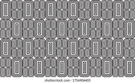 Large and small black concentric rectangular vertical boxes geometric outline pattern on a white background, vector illustration