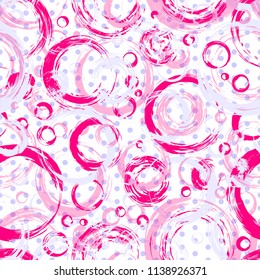 Large and small circles on a white background. Cute abstract seamless pattern. Geometries pattern for fabric. Textile background, vector