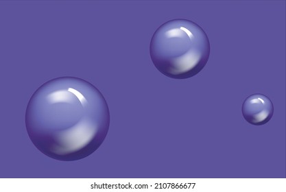 Large and small purple balls on a purple background belong to the form of proportions of the golden ratio.