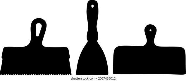 Large and small spatula set. Vector image.