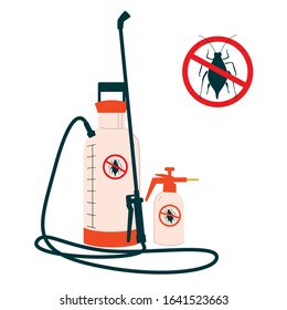 Large and small sprayers for protection against insect pests. Vector illustration on white background insulated
