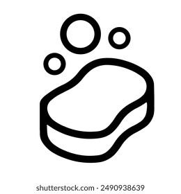 A large soap symbol in the center. Isolated black symbol