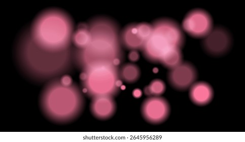 Large soft red bokeh circles with glow on black background, creating a dreamy abstract field. Suitable for festive, sci-fi or digital designs.
