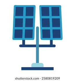 A large solar panel icon representing a sustainable energy source